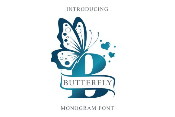 Butterfly Monogra: Crafting Elegance with a Decorative Serif