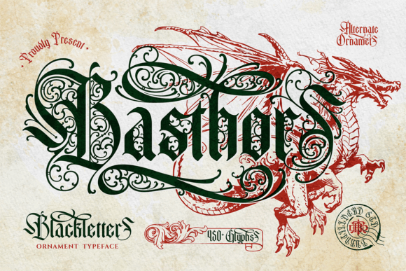 Command Attention with Basthors: A Gothic Font Masterpiece