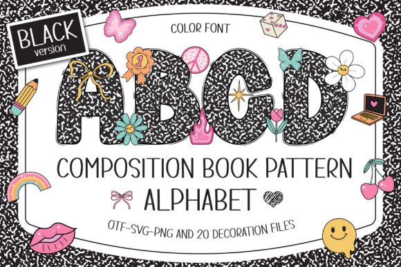 Composition Book Pattern: A Nostalgic Font for Modern Makers